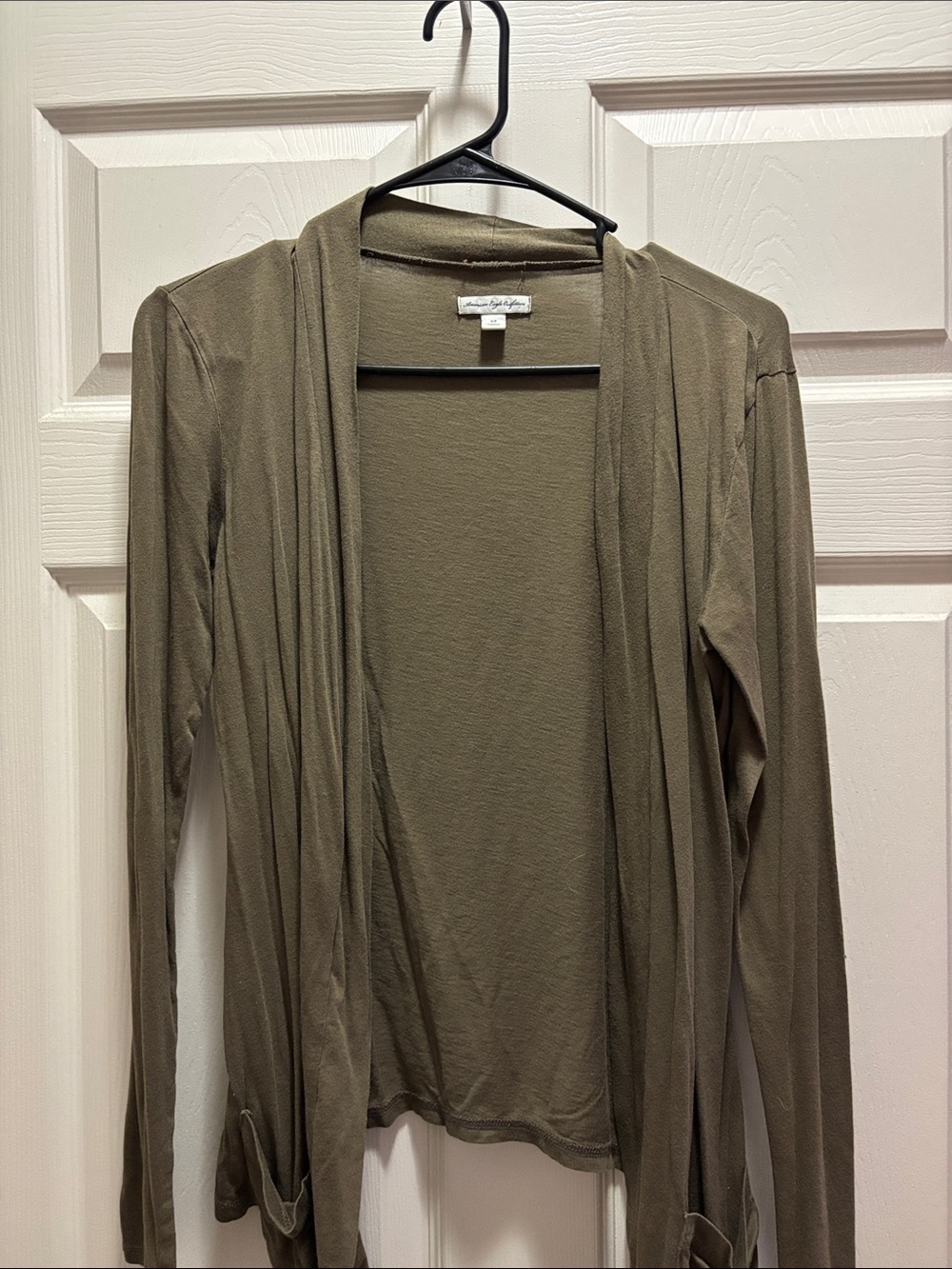 VINTAGE American Eagle Outfitters Olive Open-Front Cardigan SMALL